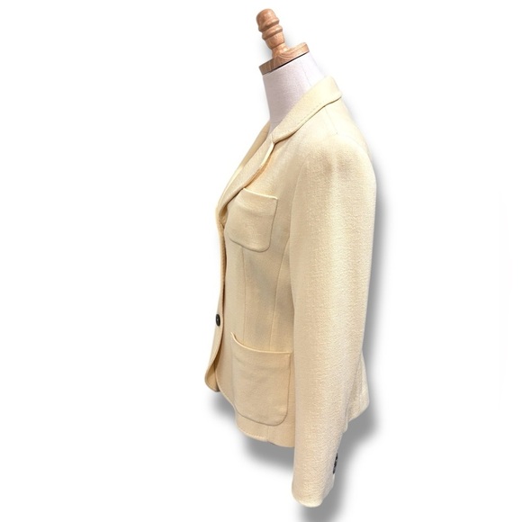 ESCADA Cashmere Wool Retro Blazer Jacket in Canary Yellow Size Small - Picture 4 of 11